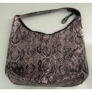 ISABELLA FIORE Vintage Handbag Hobo Purse Bag Python Snake Y2K Faux Snakeskin